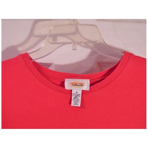 Talbots Women's Pullover Blouse Hot Pink Short Sleeve Shirt Top Size M USA! - Picture 2 of 3